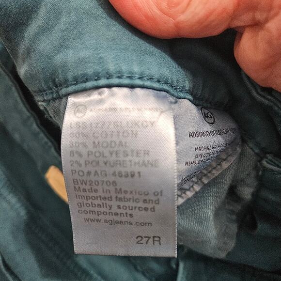 AG Adriano Goldschmied The Farrah Skinny Ankle High Rise Jeans Teal 27R Casual - Picture 7 of 16